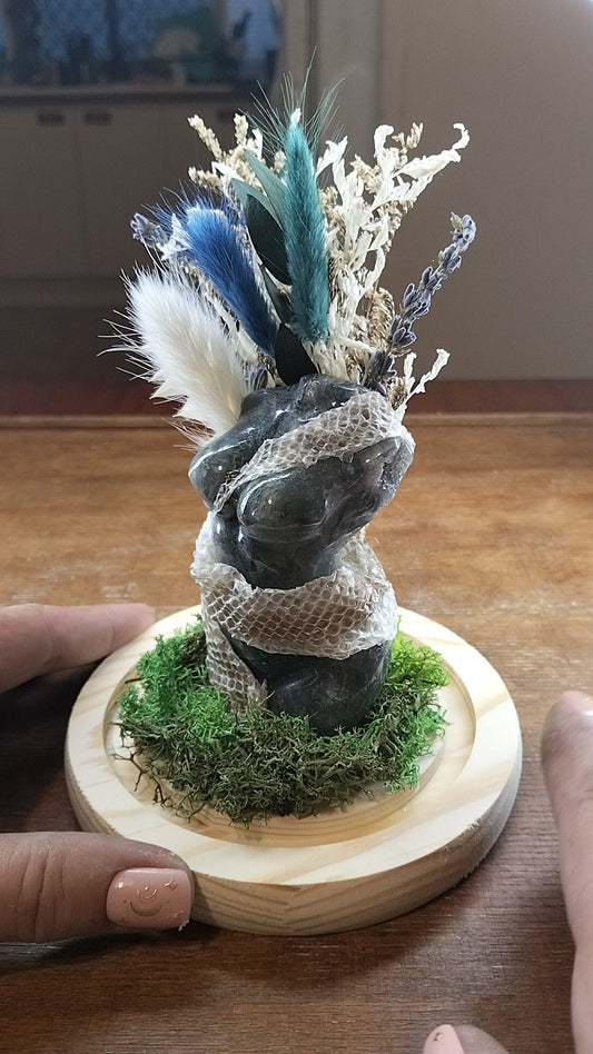 The Verdant Cycle: Moss Agate Goddess & Shed Skin